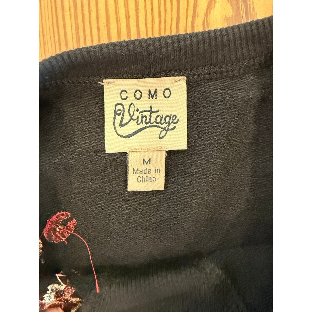 Women's Horseshoe Black Red Western Equestrian Horse Crewneck Sweatshirt M - Picture 2 of 4